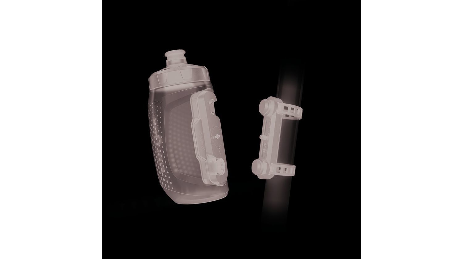 Fidlock Twist Trinkflaschen Set inkl. universellem magnet-mechanischem Flaschenhaltersystem transparent schwarz 450 ml
