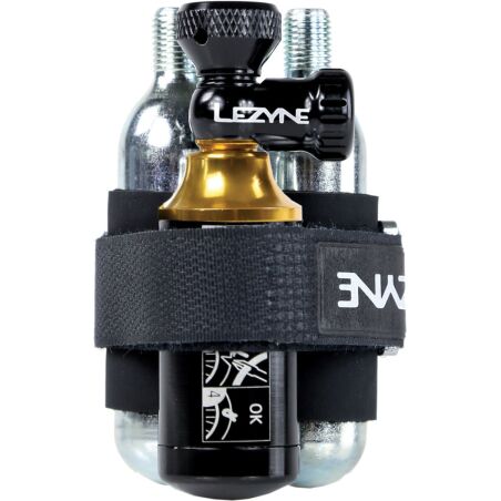 Lezyne Tubeless CO2 Blaster schwarz/gold inkl. zwei CO2...