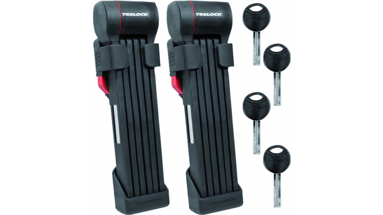 Trelock FS 480 Cops® ZF 480 X-Press Twin Faltschloss Doppelpack schwarz 100 cm