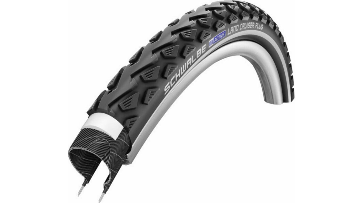 Schwalbe Land Cruiser Plus SBC Active Line, Tube, Drahtreifen 28" TwinSkin, PunctureGuard black-reflex