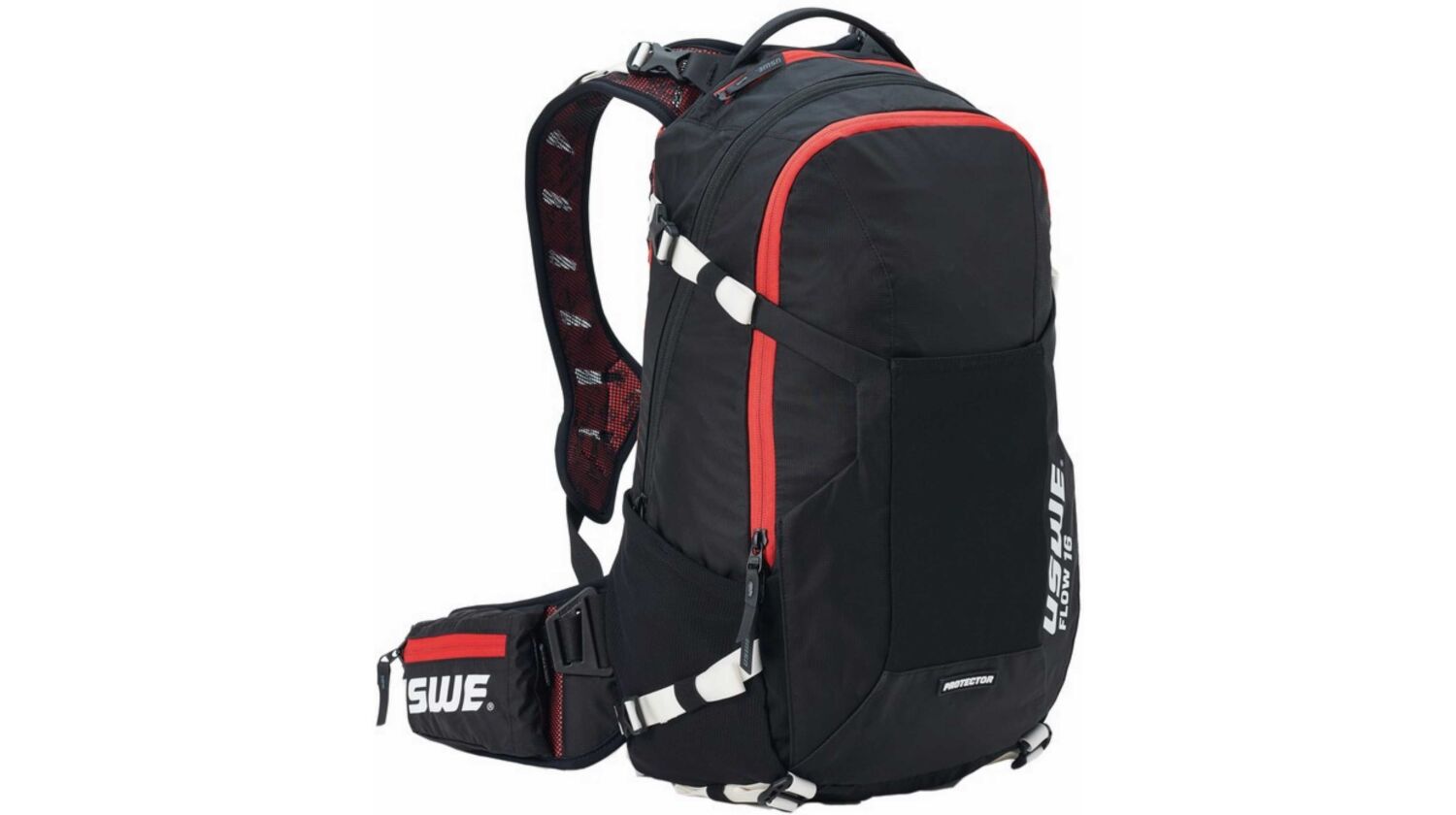 USWE Protektor-Rucksack Flow schwarz/rot 16 L