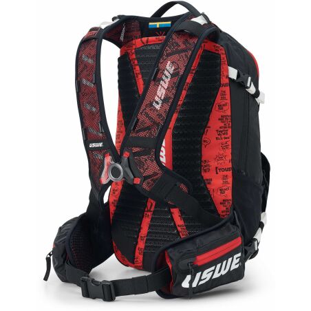 USWE Protektor-Rucksack Flow schwarz/rot 16 L