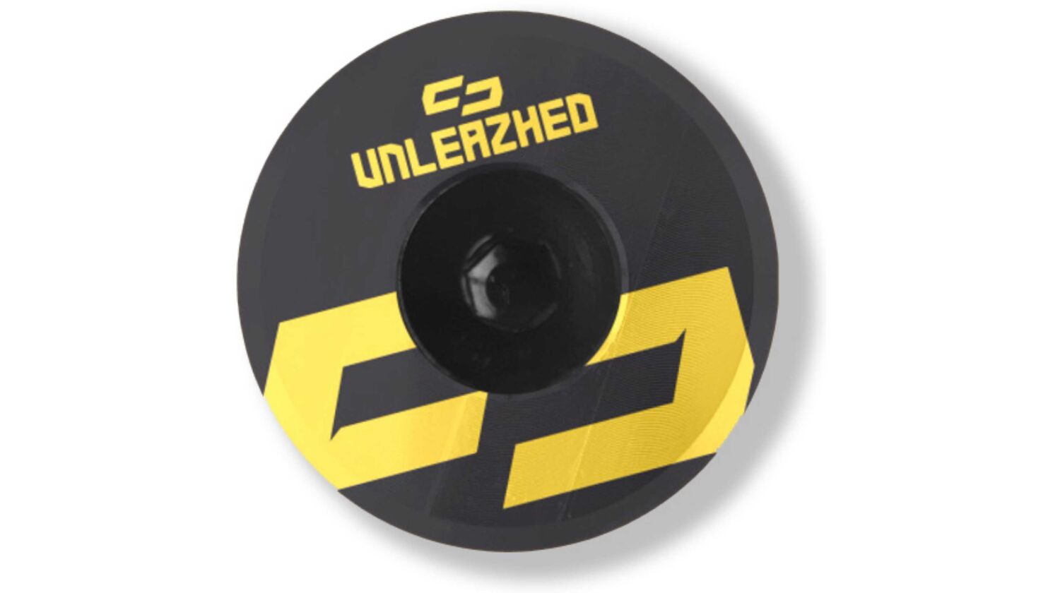 Unleazhed AL01 Top Cap Aluminium Logo Skin 1 pcs, 1 aluminium screw M6 yellow