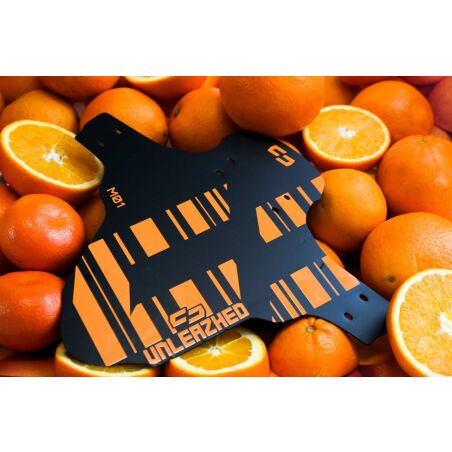 Unleazhed M01 Mudguard Logo Skin unsplash 1 pcs, 4 cable ties orange