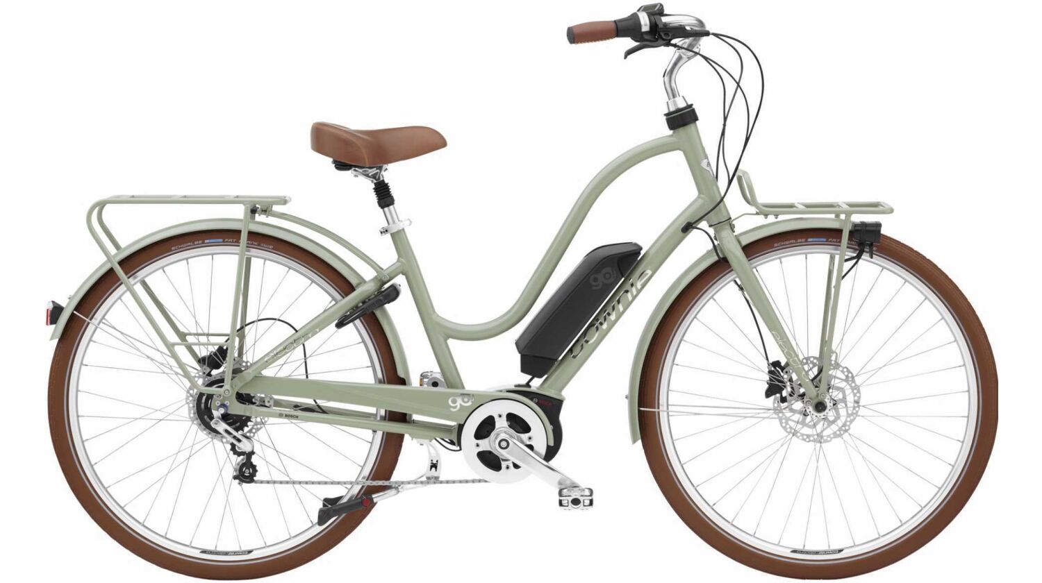 Electra Townie Commute Go! 5i EQ Step-Thru 500 Wh Retro E-Bike Wave 28" green tea M