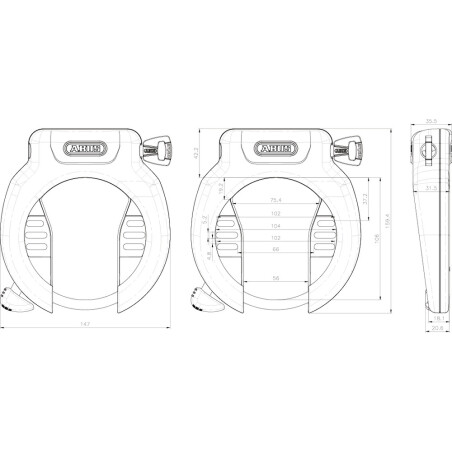 Abus Pro Amparo 4750 Rahmenschloss black