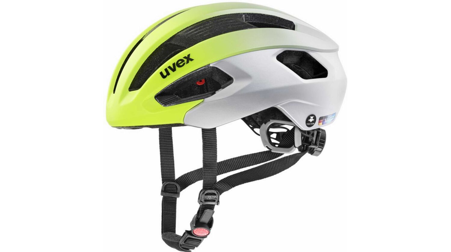 Uvex Rise CC Tocsen Rennrad-Helm neon yellow - silver matt