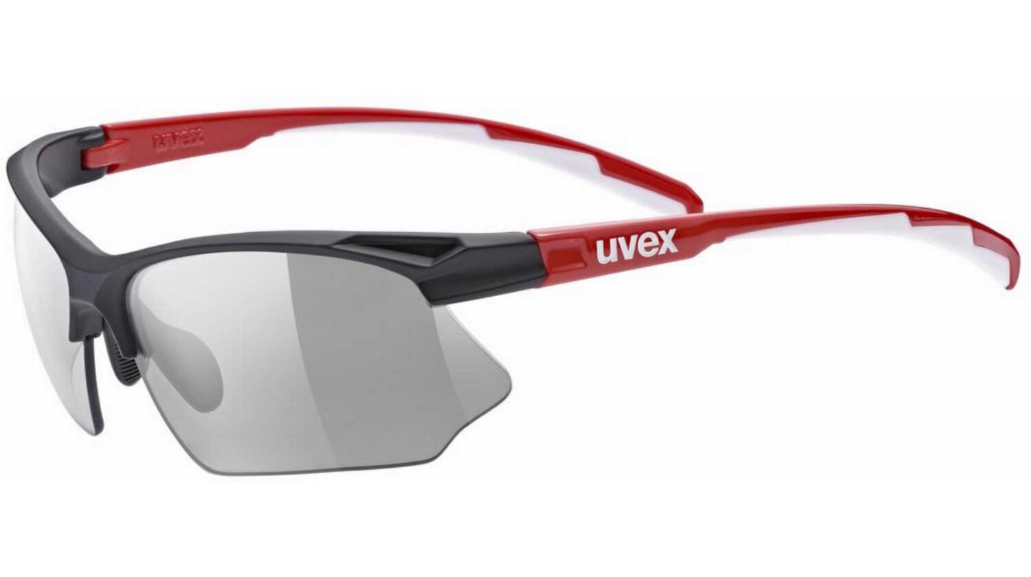 Uvex Sportstyle 802 V Sportbrille black red white/smoke