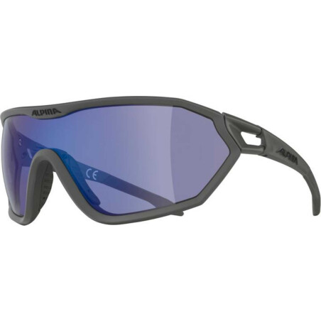 Alpina S-Way V Sportbrille moon-grey matt/varioflexmirror+ blue