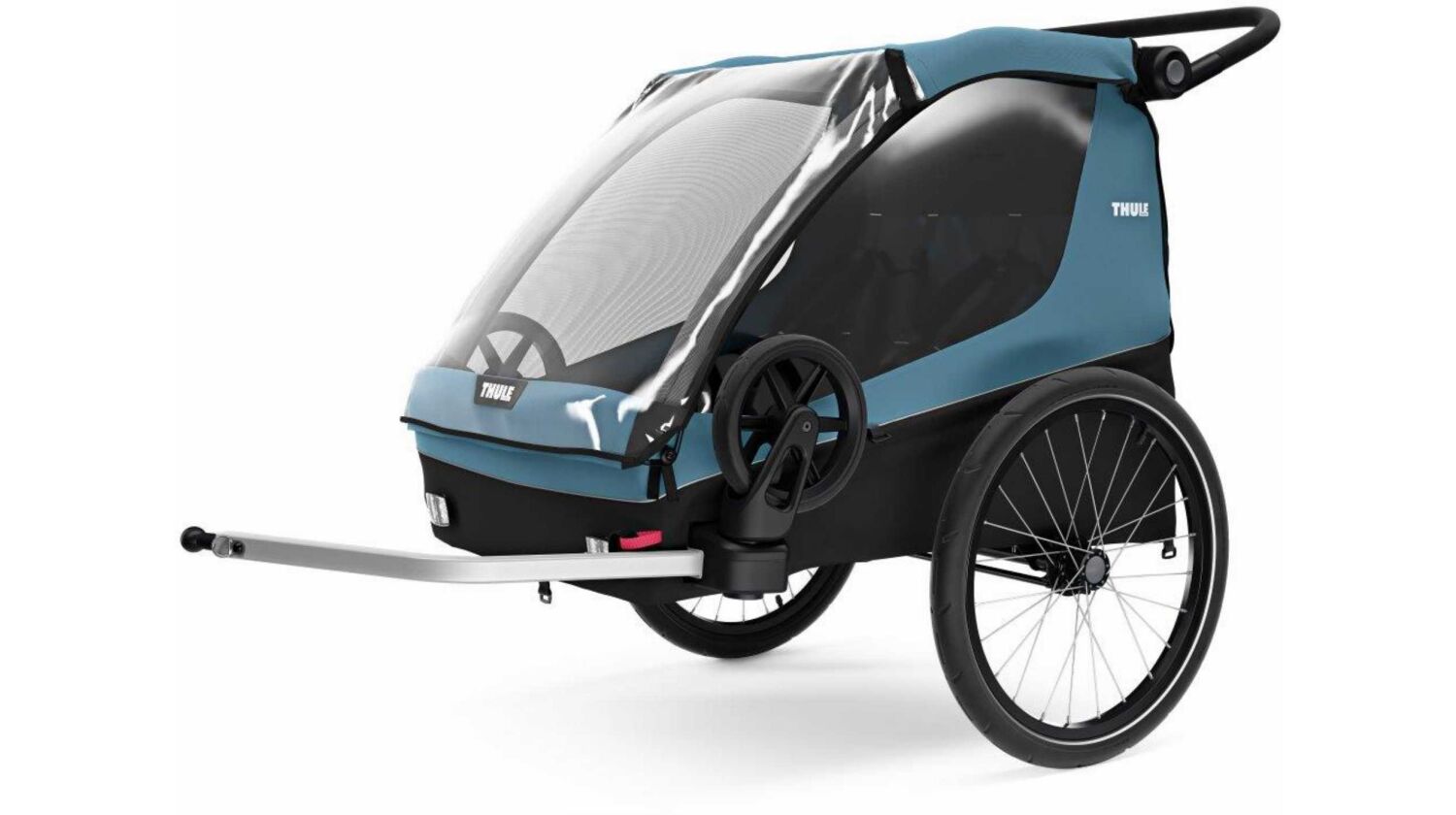 Thule Courier Fahrradanhänger inkl. Buggy-Kits bis zu zwei Kinder aegean blue