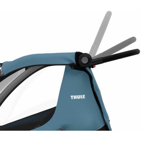 Thule Courier Fahrradanh&auml;nger inkl. Buggy-Kits bis zu zwei Kinder aegean blue