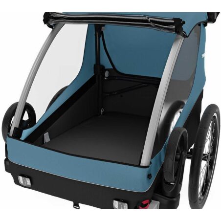 Thule Courier Fahrradanh&auml;nger inkl. Buggy-Kits bis zu zwei Kinder aegean blue