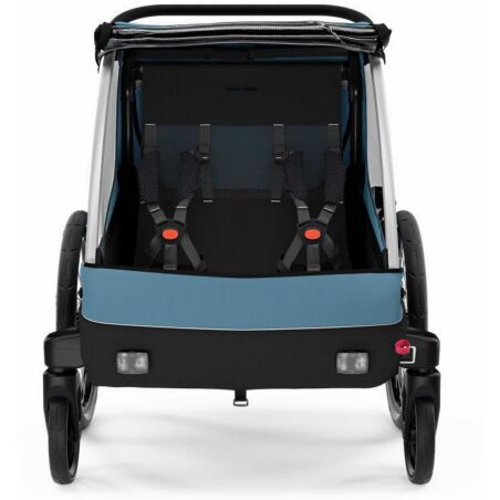 Thule Courier Fahrradanh&auml;nger inkl. Buggy-Kits bis zu zwei Kinder aegean blue