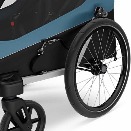 Thule Courier Fahrradanh&auml;nger inkl. Buggy-Kits bis zu zwei Kinder aegean blue