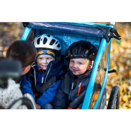 Thule Coaster XT Fahrradanh&auml;nger-Set mit Buggy-Set f&uuml;r zwei Kinder blue