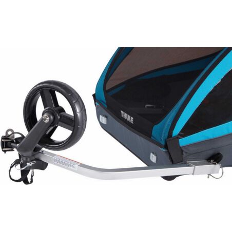 Thule Coaster XT Fahrradanh&auml;nger-Set mit Buggy-Set f&uuml;r zwei Kinder blue