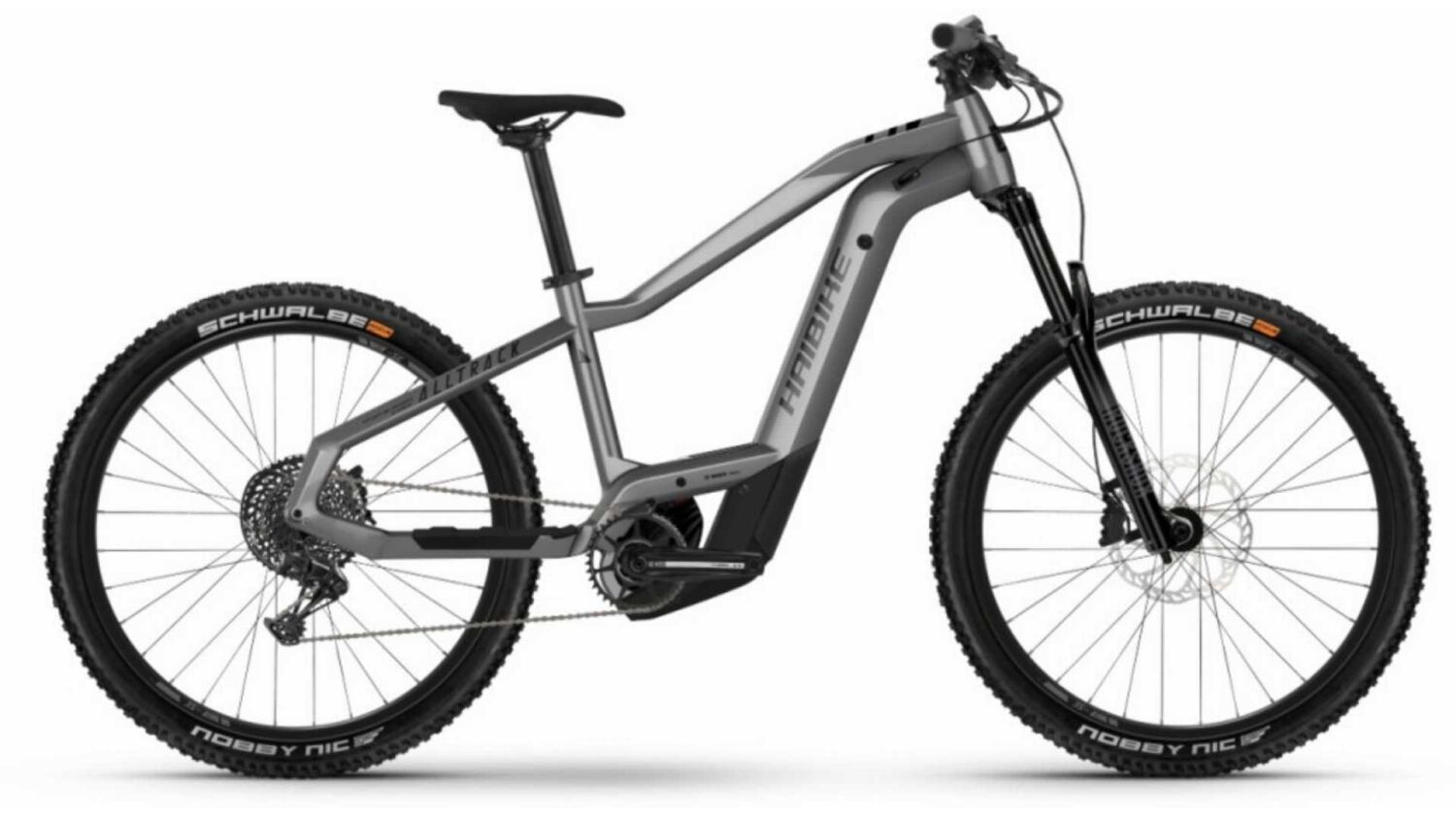 Haibike AllTrack 9 750 Wh E-Bike Hardtail Diamant matt gloss silver black