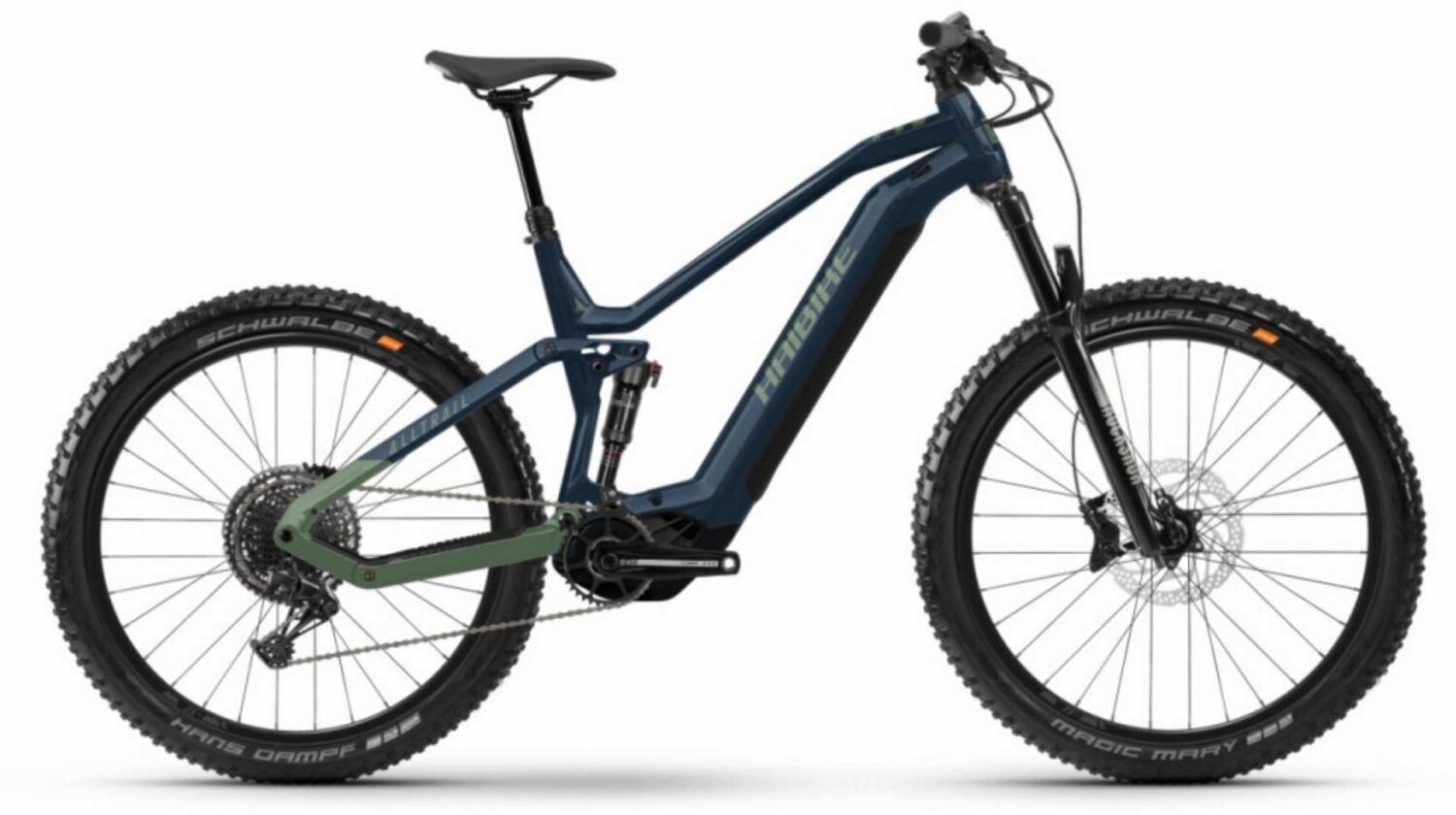 Haibike AllTrail 9 720 Wh E-Bike Fully 27,5" gloss metal blue olive