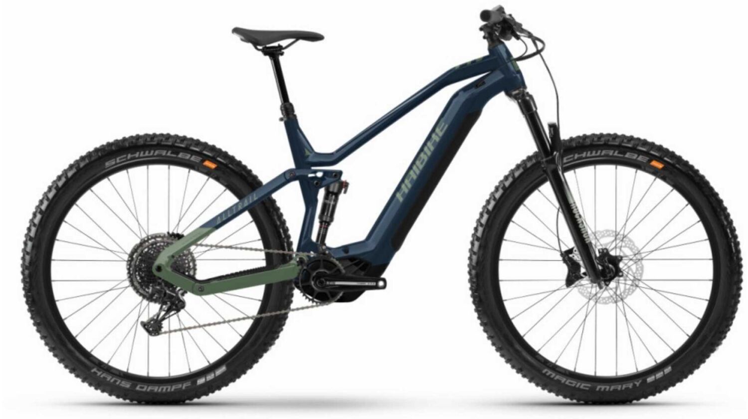 Haibike AllTrail 9 750 Wh E-Bike Fully 29" gloss metal blue olive