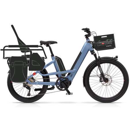Benno Bikes 46er 10D CX 500 Wh E-Lastenrad Kompakt 26&quot;/24&quot; denim blue easy one size