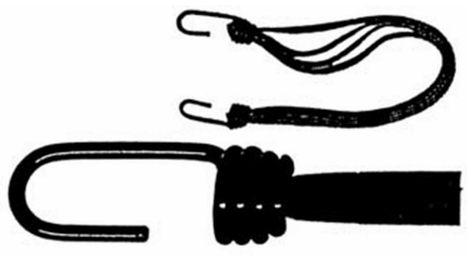 MATRIX Gepäck-Spannband 4-fach mit 2 Haken schwarz 60 cm