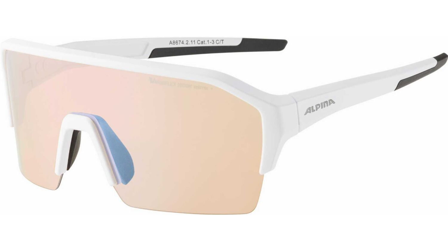 Alpina Ram HR Q-Lite V Sportbrille white matt/mirror blue