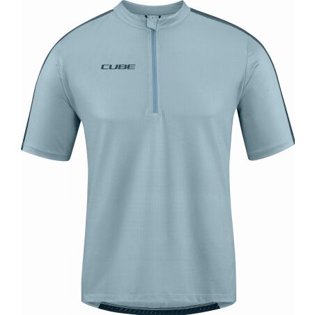 Cube ATX Trikot Half Zip CMPT Kurzarm grey