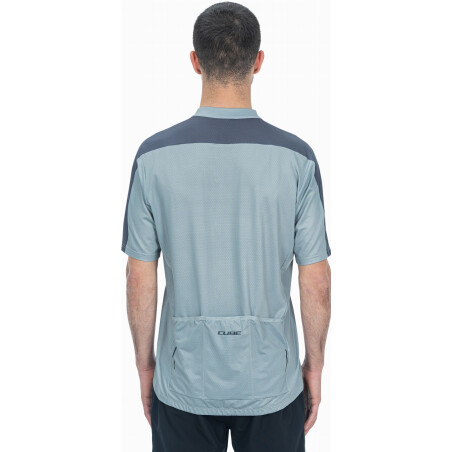 Cube ATX Trikot Half Zip CMPT Kurzarm grey