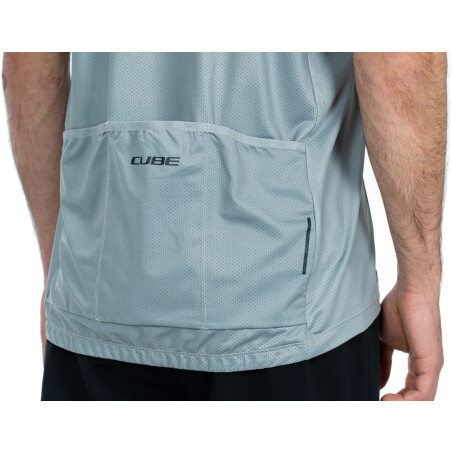 Cube ATX Trikot Half Zip CMPT Kurzarm grey