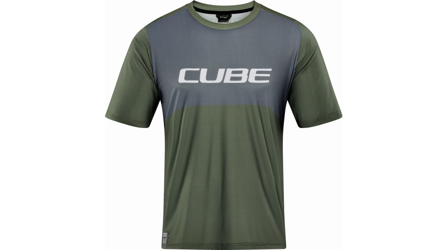 Cube Vertex Rundhalstrikot TM Kurzarm olive´n´grey