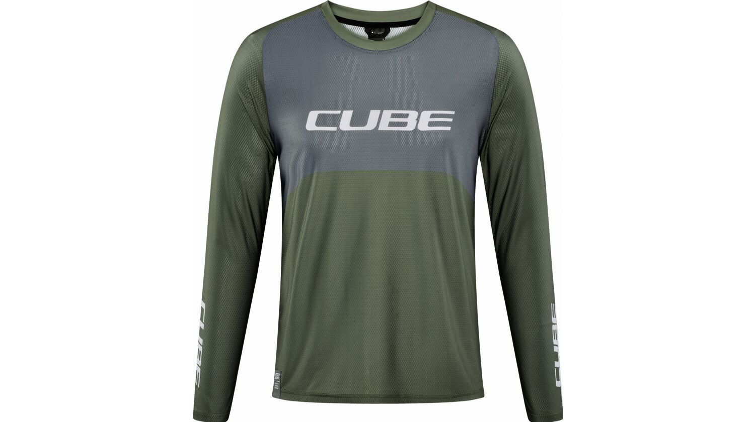 Cube Vertex Rundhalstrikot TM Langarm olive´n´grey