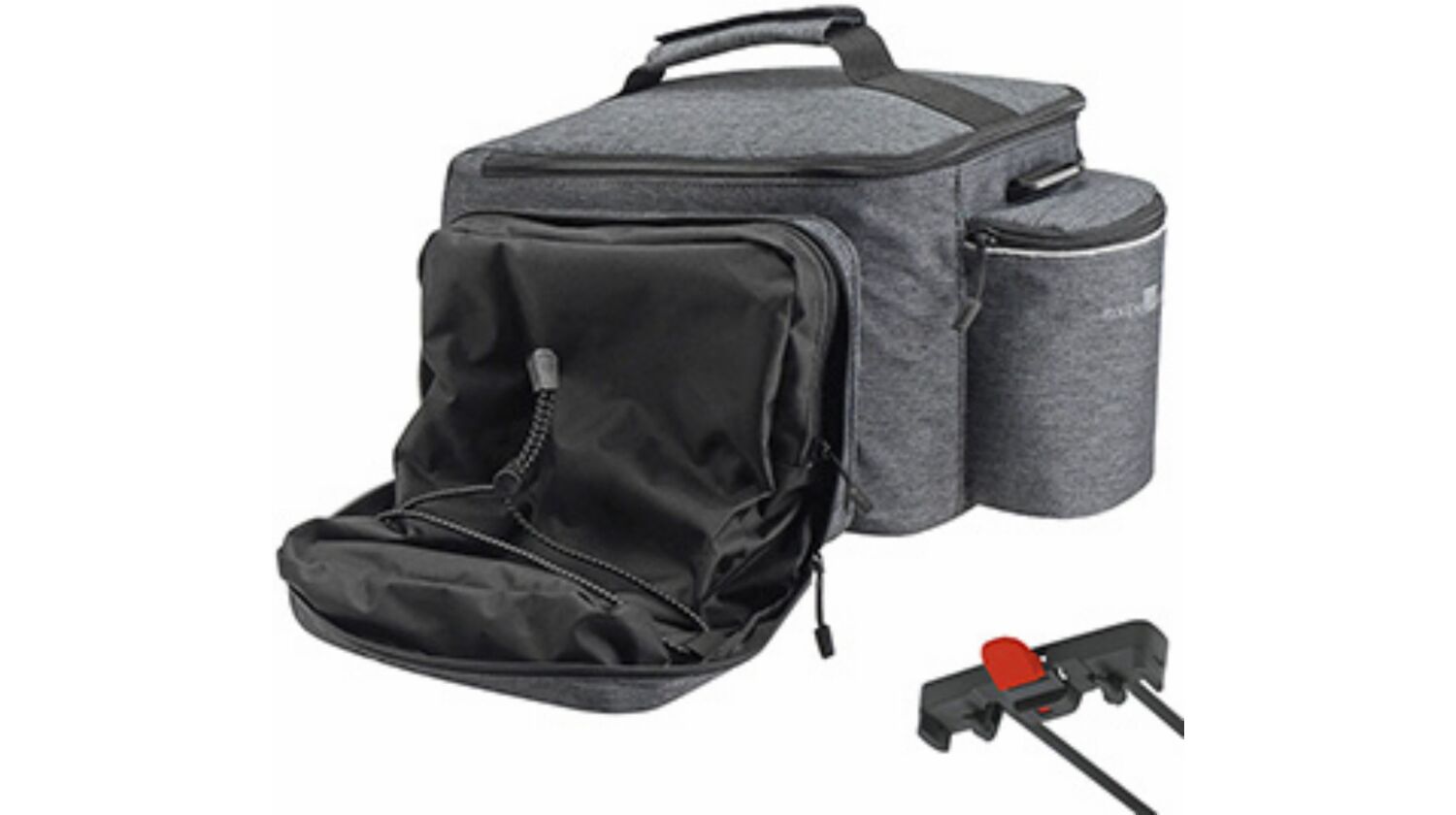 KLICKfix Rackpack Sport Plus für Racktime Gepäckträgertasche grau 12 - 18 L