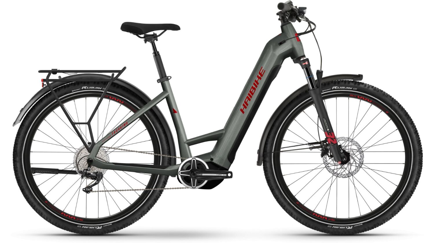 Haibike Trekking 5 720 Wh E-Bike Wave 27,5" olive/red - gloss