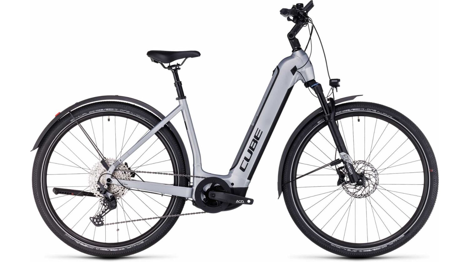 Cube Nuride Hybrid EXC Allroad 750 Wh E-Bike Easy Entry 28" polarsilver´n´black