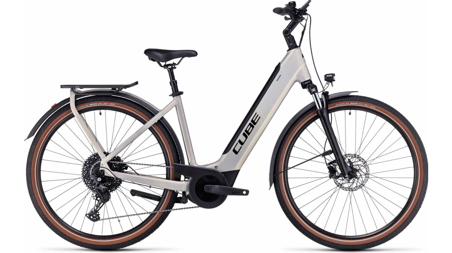 Cube Touring Hybrid Pro 500 Wh E-Bike Easy Entry 28" pearlysilver´n´black