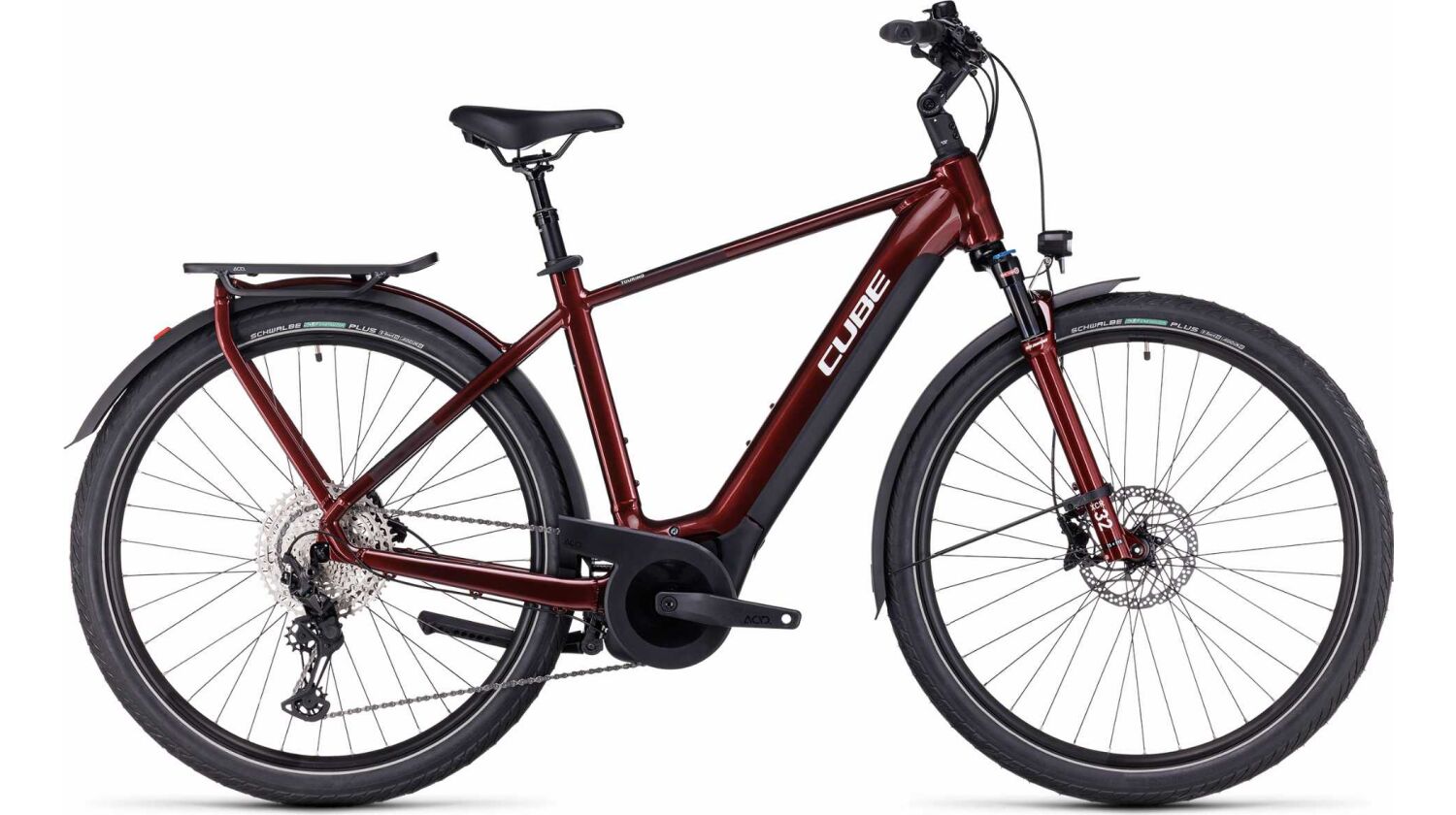 Cube Touring Hybrid EXC 500 Wh E-Bike Diamant 28" red´n´white