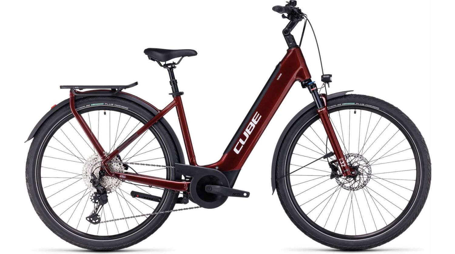 Cube Touring Hybrid EXC 500 Wh E-Bike Easy Entry 28" red´n´white