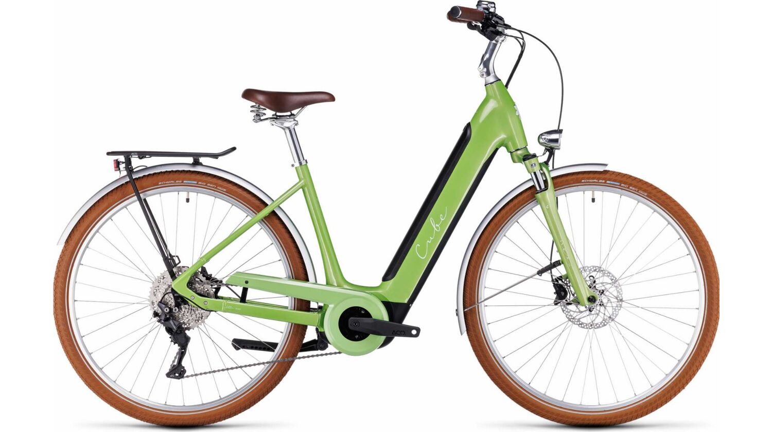 Cube Ella Ride Hybrid 500 Wh E-Bike Easy Entry 28" green´n´green