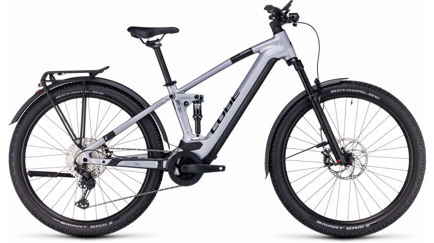 Cube Stereo Hybrid 120 Race Allroad 750 Wh E-Bike Fully polarsilver´n´black