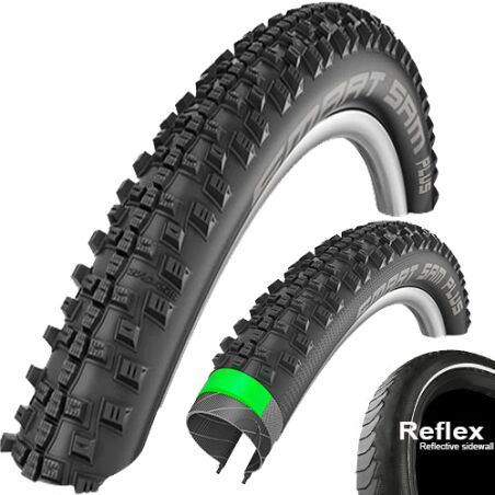 Schwalbe SMART SAM PLUS Perf, GreenGuard, SnakeSkin 20&quot; Drahtreifen Black-Reflex 60-406