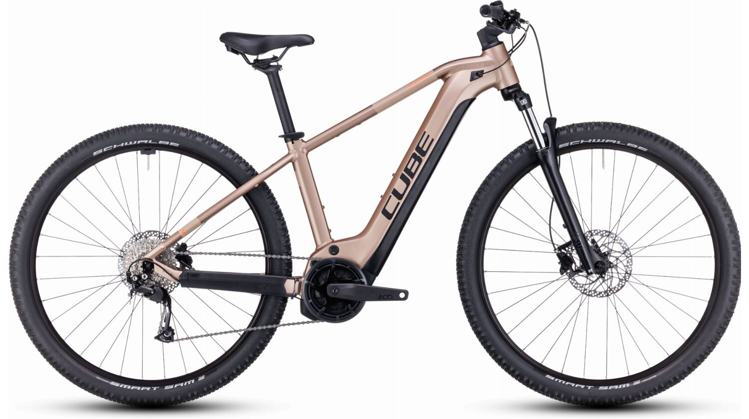 Cube Reaction Hybrid Performance 625 Wh E-Bike Hardtail Diamant metallicbrown´n´orange