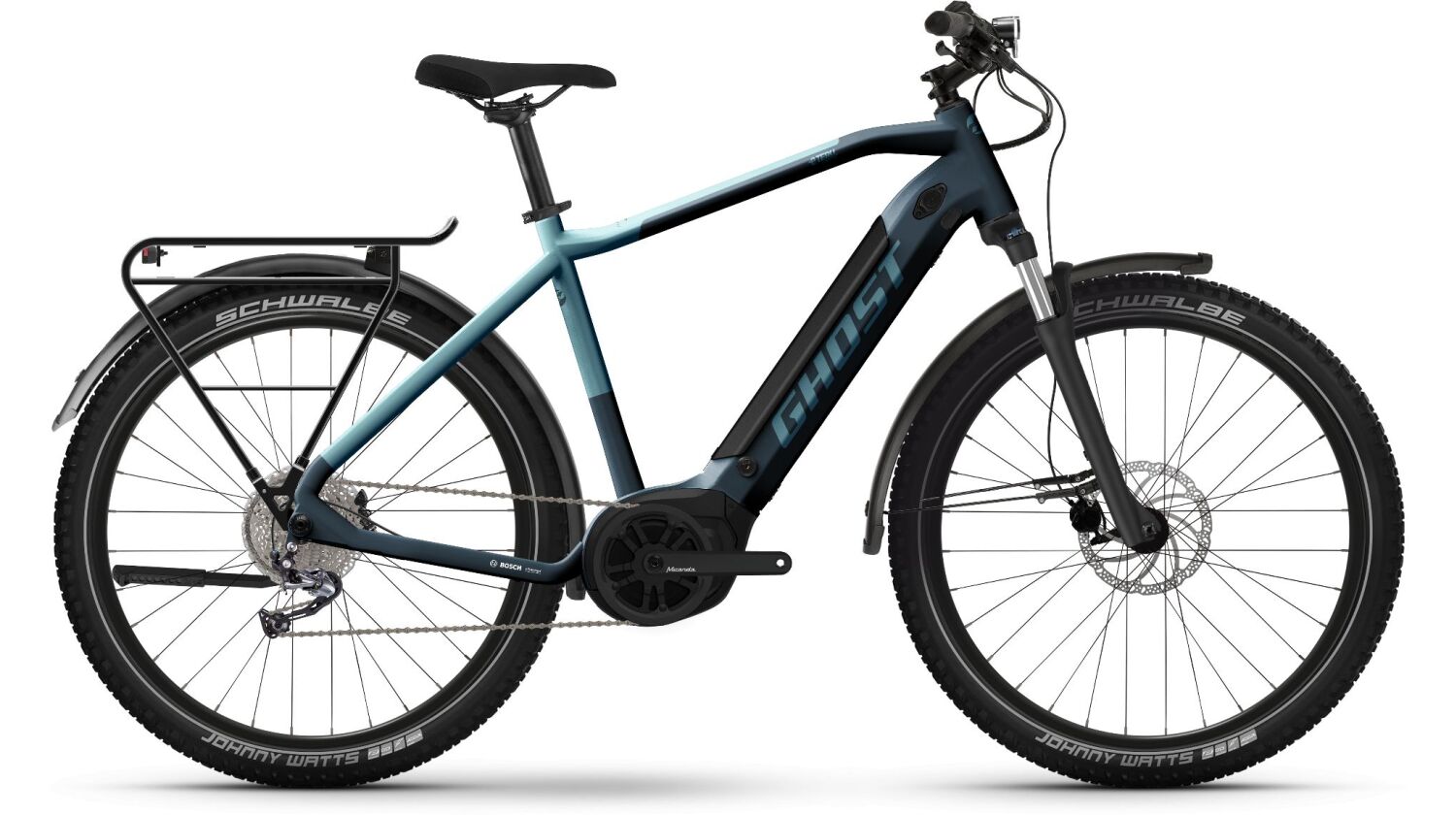 Ghost E-Teru Essential EQ 500 Wh E-Bike Hardtail Diamant 27,5" dark grey/met. light blue - glossy