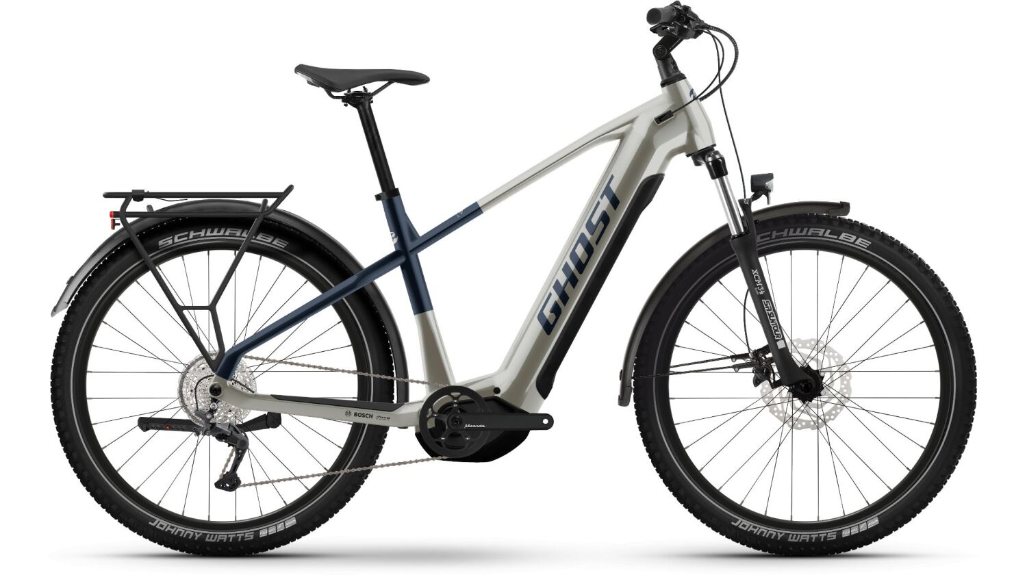 Ghost E-Teru Universal EQ 625 Wh E-Bike Hardtail Diamant 27,5" pearl warm grey/pearl dark blue - glossy