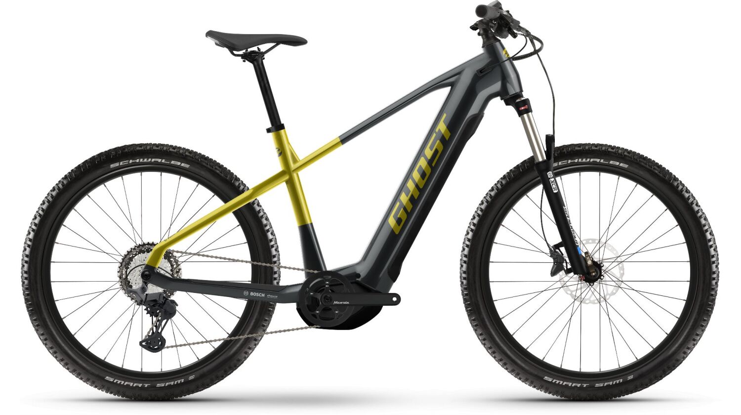 Ghost E-Teru Advanced 750 Wh E-Bike Hardtail Diamant met. anthracite/met. gold yellow - glossy