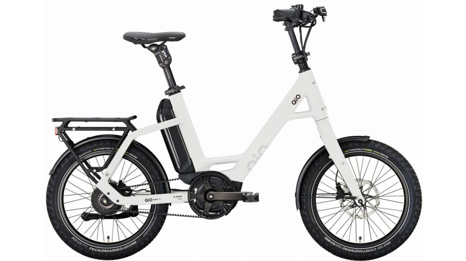 QiO EINS P-E 545 Wh E-Kompaktrad 20" white matt 47 cm