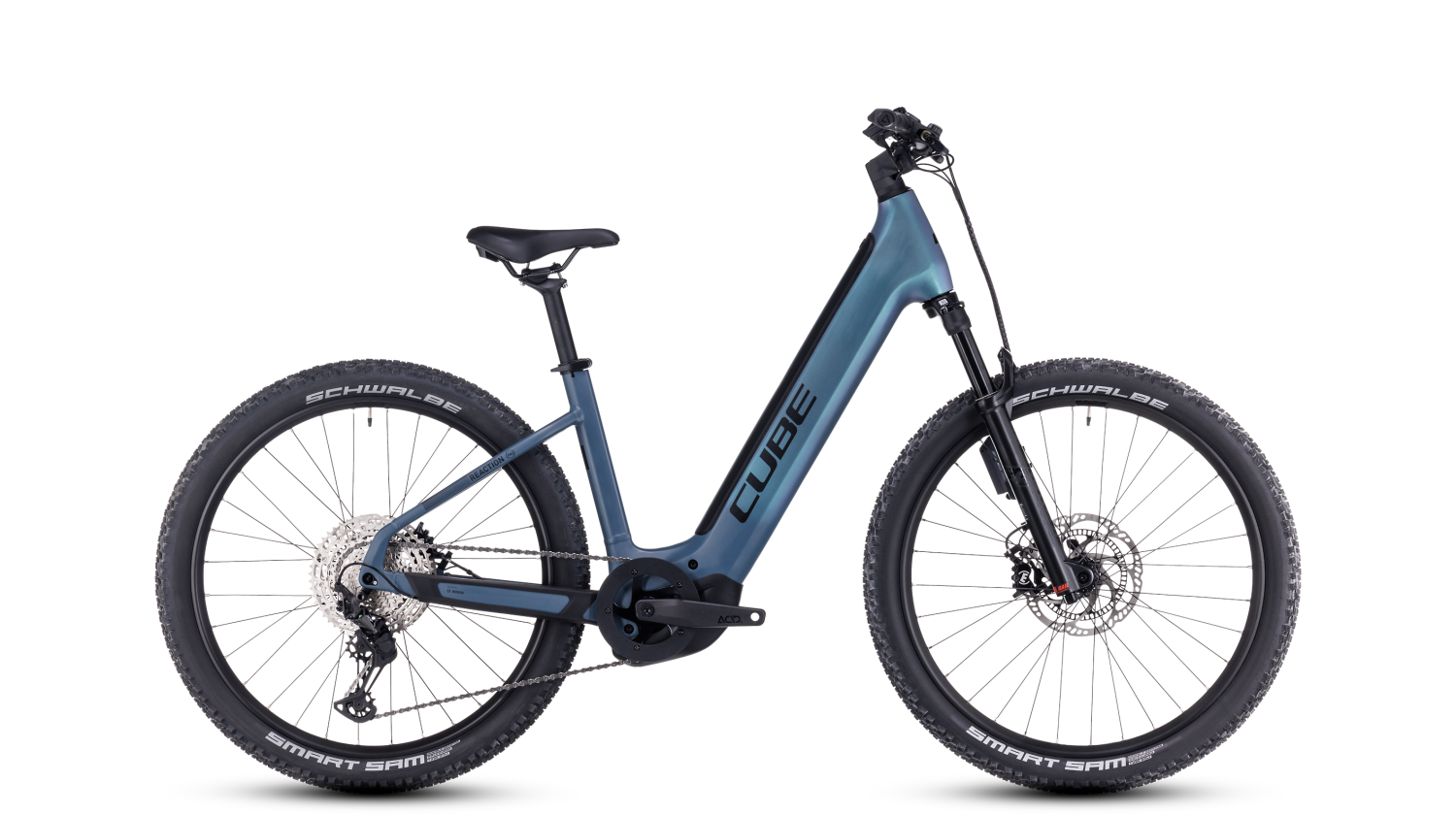 Cube Reaction Hybrid ABS 750 Wh E-Bike Hardtail Easy Entry 27,5" smaragdgrey´n´blue