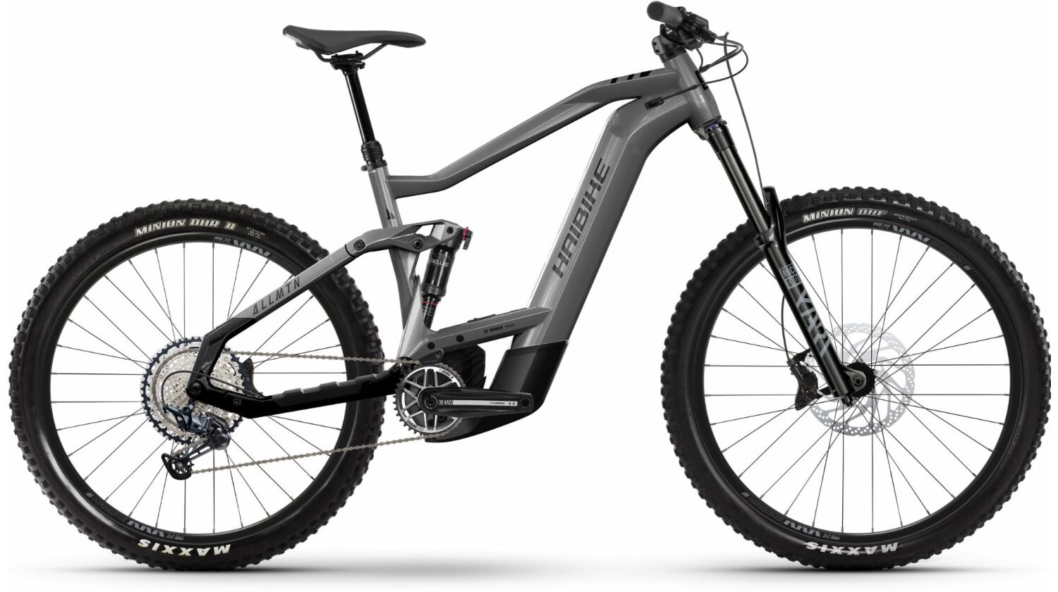 Haibike AllMtn 5 750 Wh E-Bike Fully 29"/27,5" platinum/black - gloss