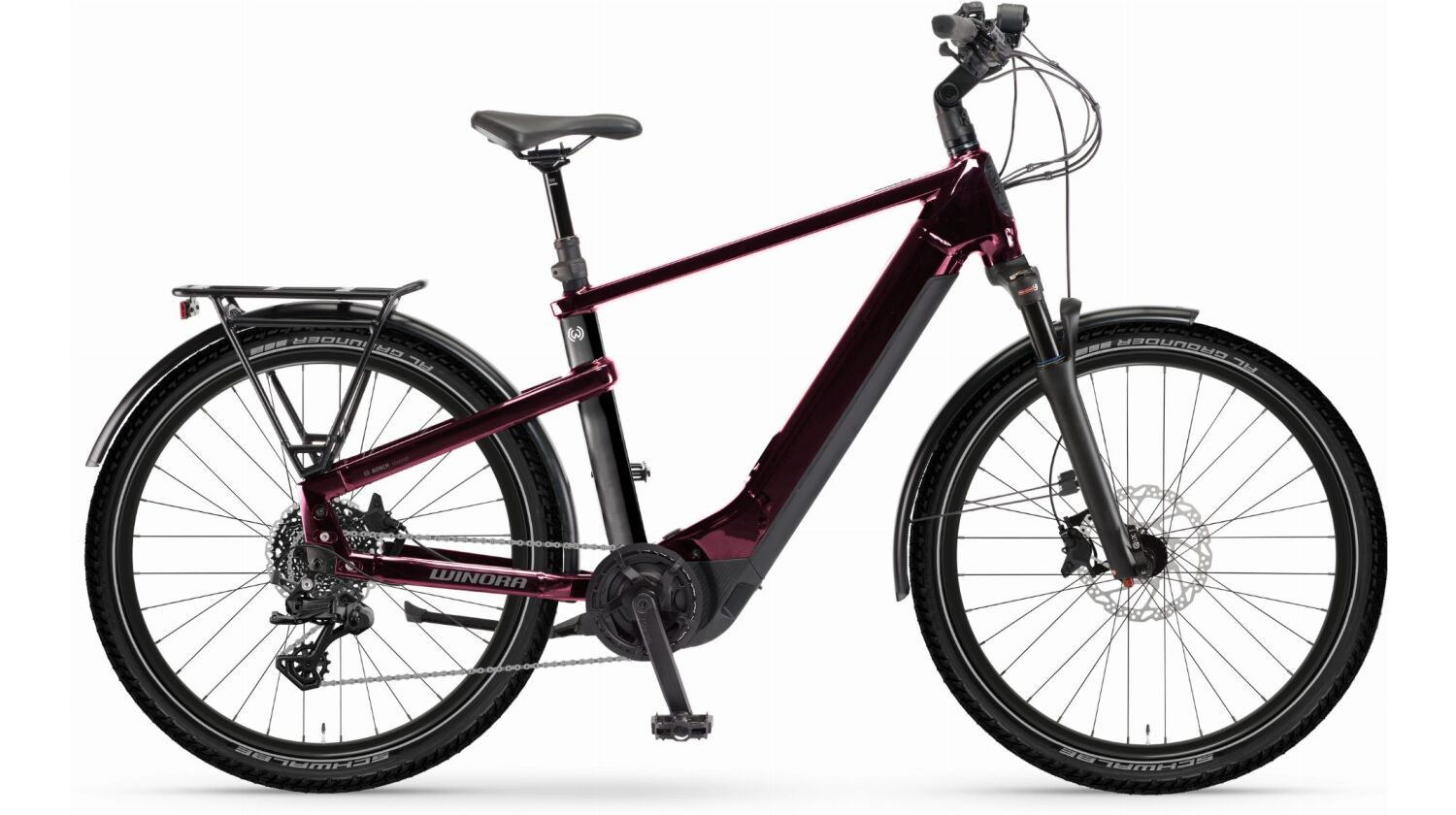 Winora Yakun X10E 625 Wh E-Bike Diamant 27,5" darkred