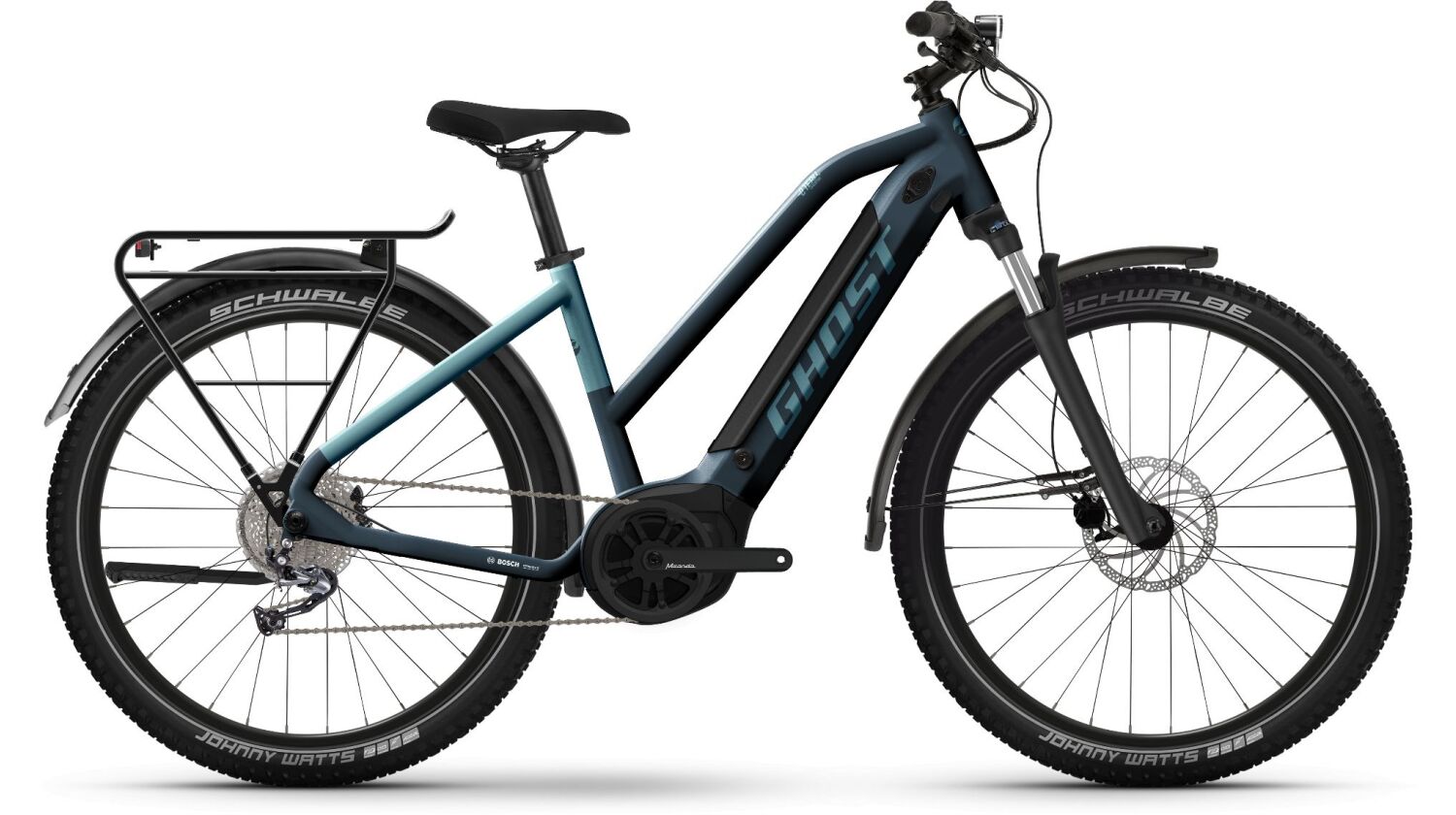 Ghost E-Teru B Essential EQ 500 Wh E-Bike Hardtail Trapez 27,5" dark grey/met. light blue - glossy