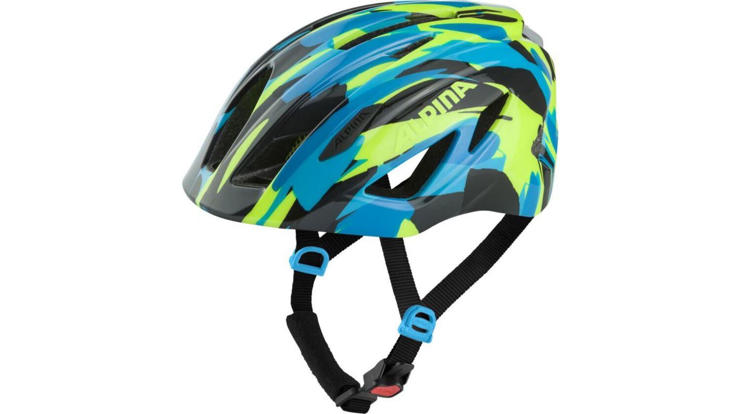 Alpina Pico Flash Kinder-Helm neon-blue green gloss 50-55 cm